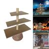 Broom Wood Display Stand, 3 Tiers Cake Stand Holder for Halloween Cake Decoration
