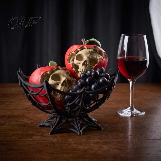 Fall Tabletop Displays Halloween Spider Web Basket, Decorative Candy Bowl for Party Table Unique Favor Holders Centerpieces, Lightweight Plastic Fruit