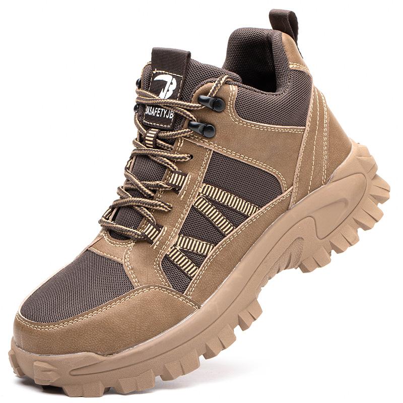 New Men Work Safety Boots Steel Toe Shoes High Top Indestructible Shoes Anti-Smash Anti Puncture Protective Shoes Work Sneakers