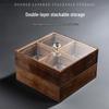 Elegant Wooden Fruit and Snack Storage Box with Lid and Dividers