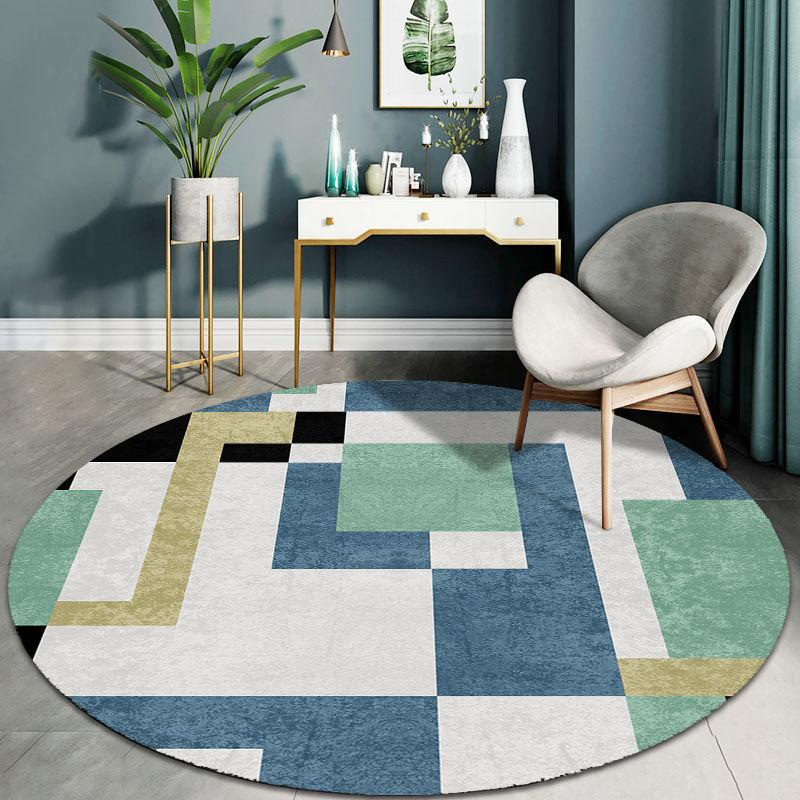 Modern Minimalist Nordic Round Floor Mat Computer Chair Cushion Swivel Chair Cushion Bedroom Bedside Carpet Leisure Floor Mat