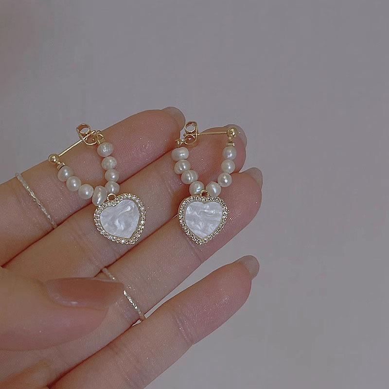 Large Retro 925 Pearl Earrings with Niche Ear Buckles for Women