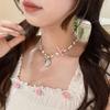 Vintage Goth Bowknot Heart Pendant Choker Clavicle Chain Necklace For Women Girl Punk Collar Aesthetic Y2K Jewelry Gift