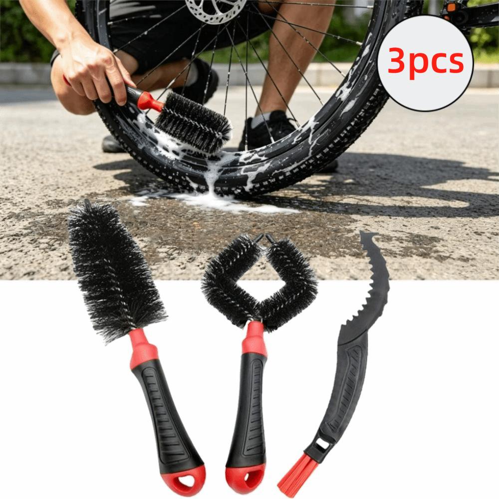 3Pcs Quick Washing Bike Chain Brush Multi-functional Chain Scrubber Mountain Bike
