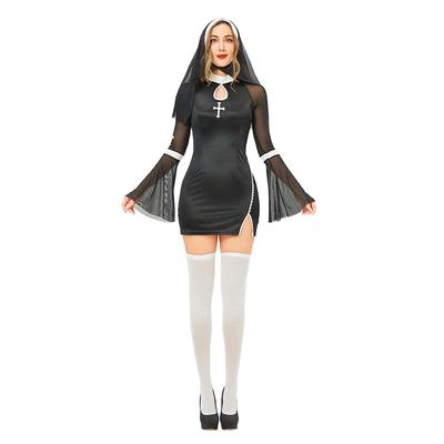Kostium na Halloween seksowny kostium zakonnicy cosplay krzyż mroczna gotycka spódnica