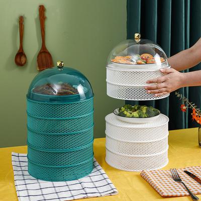 Multi Layer Stacked Hollow and Breathable Vegetable Cover, Foldable Fly Proof Cover, Plastic Leftover Food Storage, Kitchen Supplies