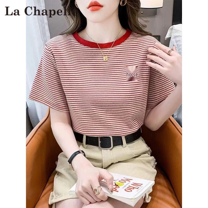 La Chapelle Women s Striped Short Sleeve T-Shirt L