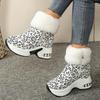 Winter Damen Warme Sneaker Plateau Schneestiefel Damen Leopard Knöchelhohe Stiefel Weibliche Plüsch Freizeit Schuhe Seitenreißverschluss Kurze Stiefel