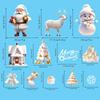 9PCS/Set Electrostatic Cartoon Santa Glass Decals Decorative Static Sticker  Home Decoration