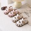 2026 Girls' Heart Hollow Turban Sandals - Korean Style, Breathable, Soft Sole Beach Shoes