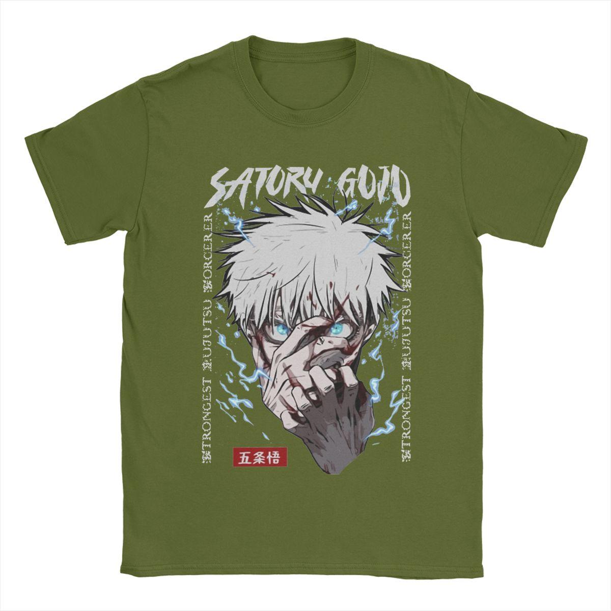 

Gojo Satoru T Shirts Men 100% Cotton Fun T-Shirts O Neck Anime Tee Shirt Short Sleeve Clothes Summer 4XL