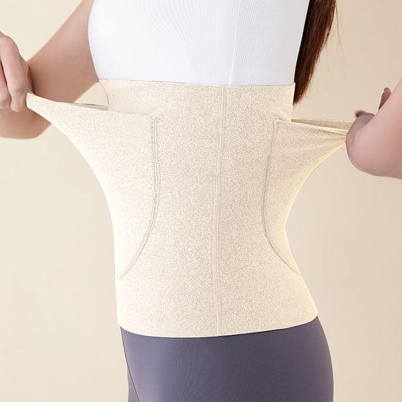 1Pc Women'S Develvetfabric Waist Belt With Two Pockets, Breathable Support Belt, Keep Your Stomach Warm & Protect Your Stomach