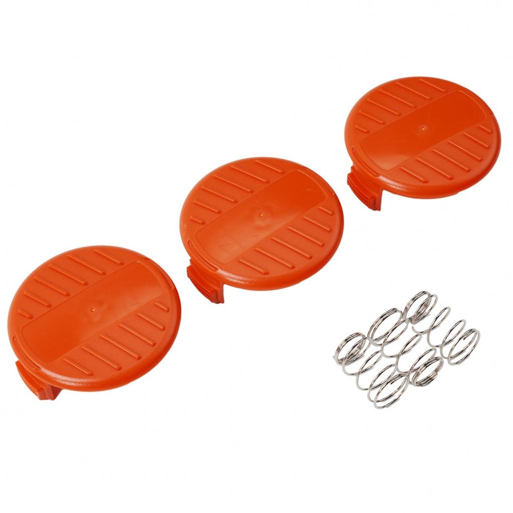 3pcs Lawn Mower Head Cap Brush Cutter Spool Line Cover Plastic Spool Cover