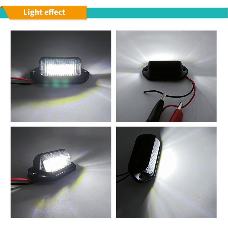 6 LED Car License Number Plate Light for SUV Truck Trailer Van Tag Step Lamp White Bulbs Car LED License Plate Lights