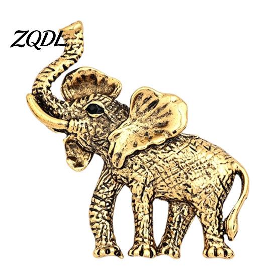 Alloy Brooch Pin Metal Elephant Pin, Golden Silver Plated Lapel Bags Decorative Animal Shapd Badge for Clothing Decoration Shape