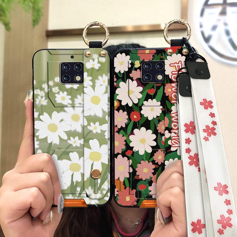 Phone Holder Wristband Phone Case For Oukitel WP6 Oil Painting Soft Case Fashion Design Protective Kickstand Anti-knock