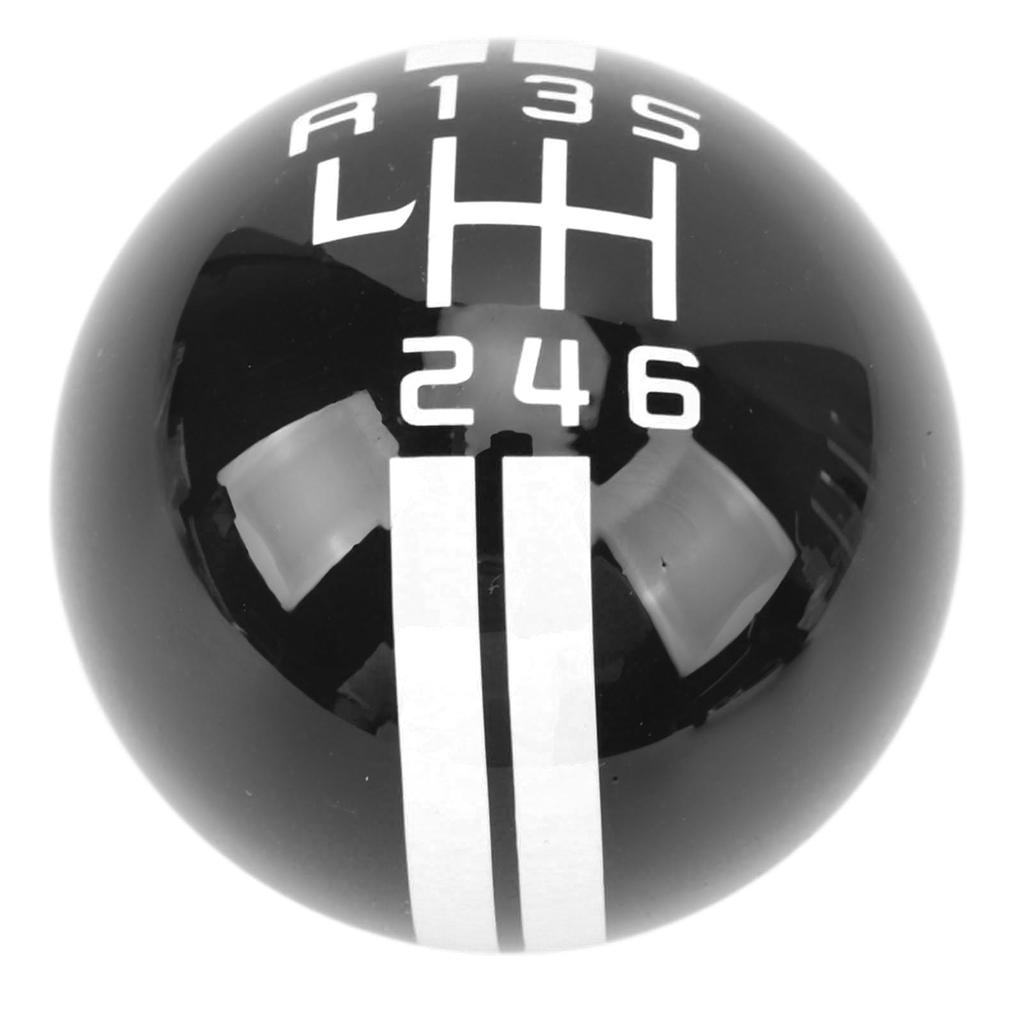Racing Car Shift Shelby GT500 Round Ball Shift Knob 3 Fits Most Manual 6-Speed Knob, Style, (with Adapters), Cars, Black/White