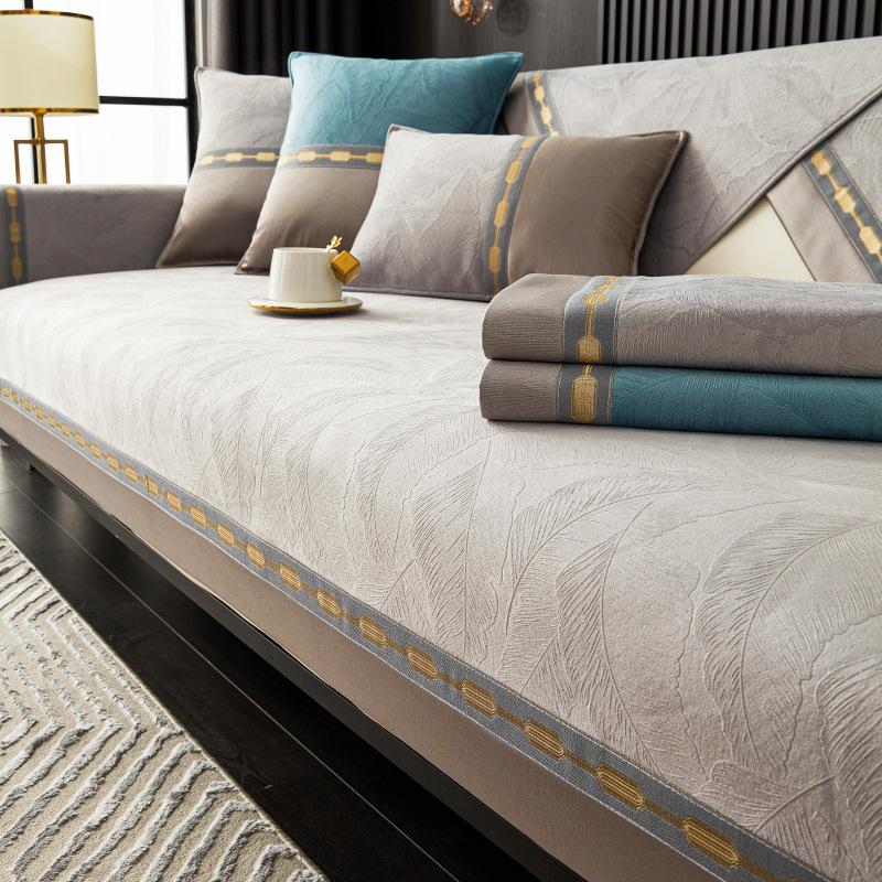 

Чехлы для диванов Four Seasons из синели с широкой перепонкой, чехлы для диванов для гостиной, современные роскошные жаккардовые нескользящие чехлы для диванов 70x70