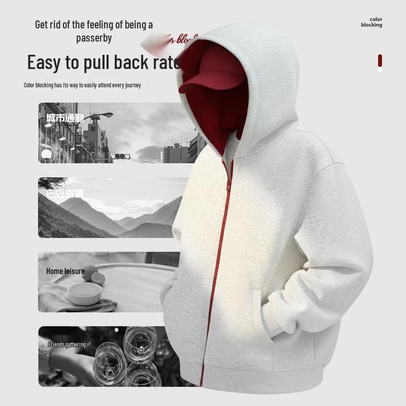 MINISO Unisex Heavyweight Hooded Zipper Sweatshirt