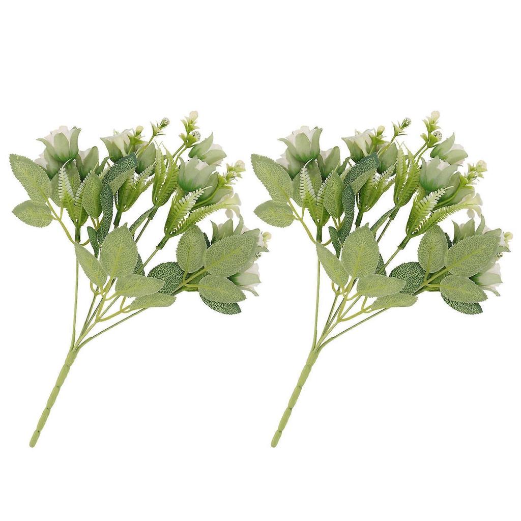 Floral Artware Prop Perfume Rose Bouquet for Decoration 2Pcs White Color
