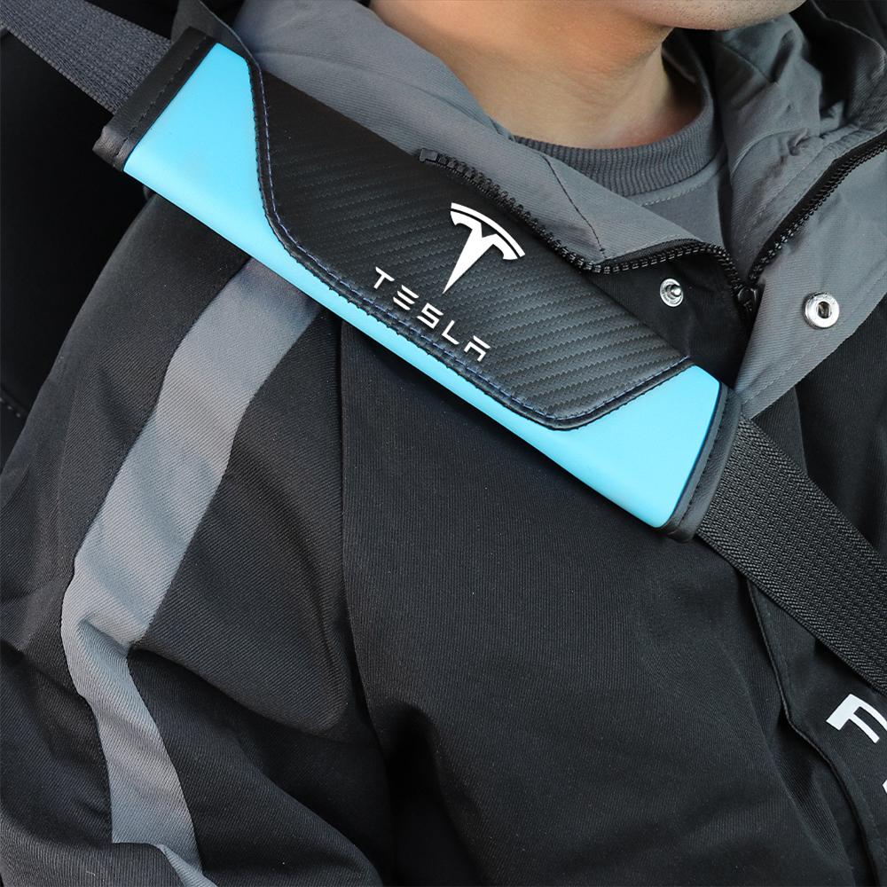 2pc/set Car Seat Belt Shoulder Cushion  Protector Pad Accessories For Tesla Model 3 Model S X Model Y Roadster SpaceX Cybertruck