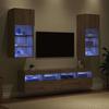 Wall Mounted TV Unit with LED Lighting 5 pcs Artisan Oak Finish 40.5 x 30 x 90 cm