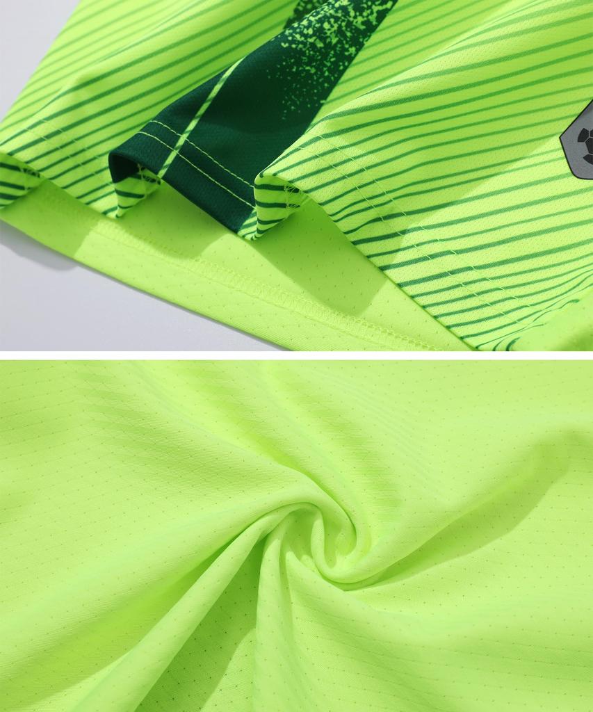 Kinder Fußballbekleidung Trikot Set für Jungen Trainings-Top und Hose Set Kurzärmlig Shorts Hose Feuchtigkeitstransport Schnelltrocknend Atmungsaktiv 120 [LUCKYLUAN]