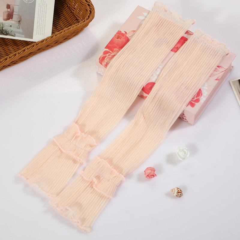 

Фотография Атмосфера Сетка Пряжа Цветок Боковая Кружева Ледяные Рукава Повседневная Одежда Декор Нарукавник Женщины Защита От Солнца УФ Варежка телесный