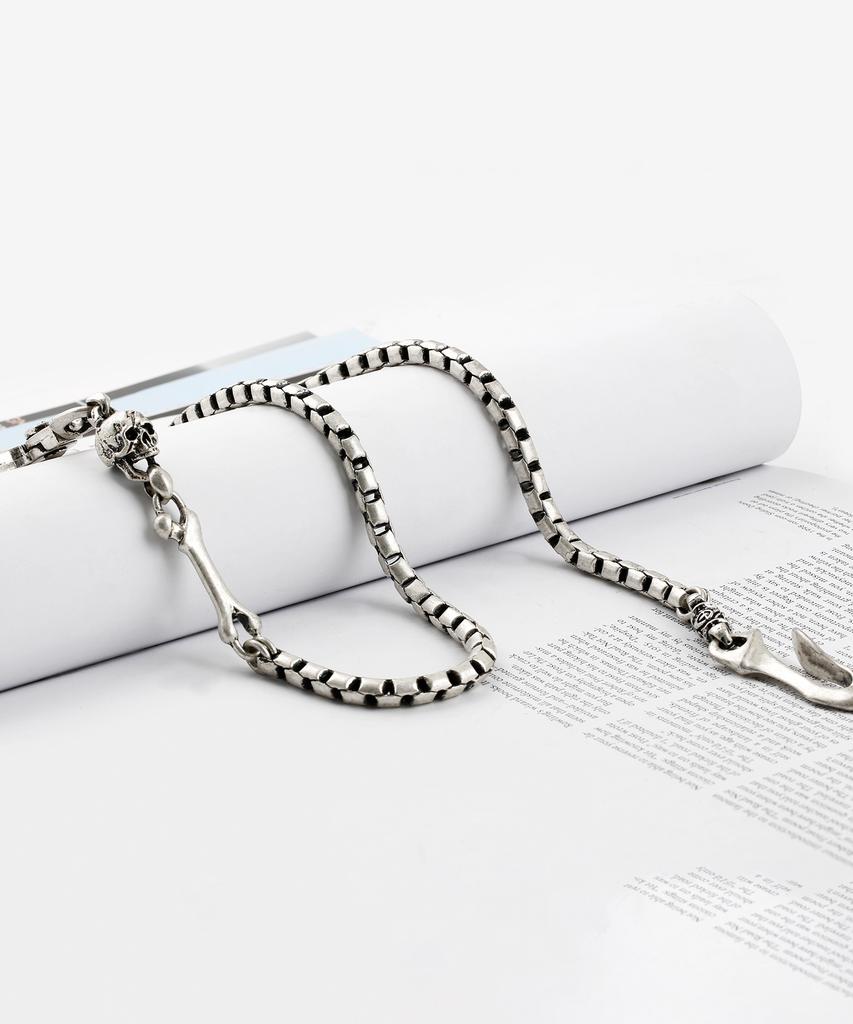 SHOVEOFF Svc-534 Handmade Skull Antique Silver Pants Chain