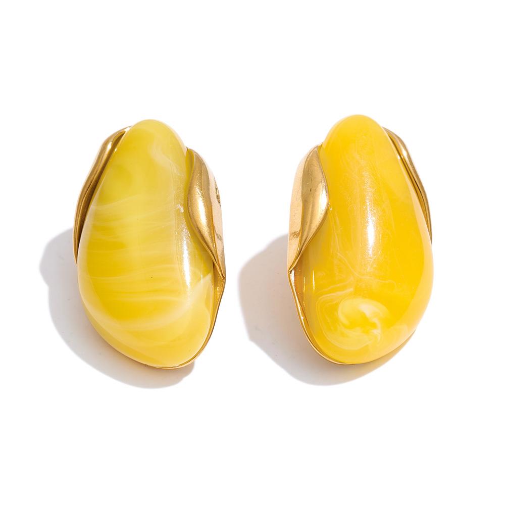 

Yhpup Waterproof Stainless Steel Colorful Resin Acrylic Earrings for Women 2026 Spring Summer Fashion Y2K Daily Stud Jewelry