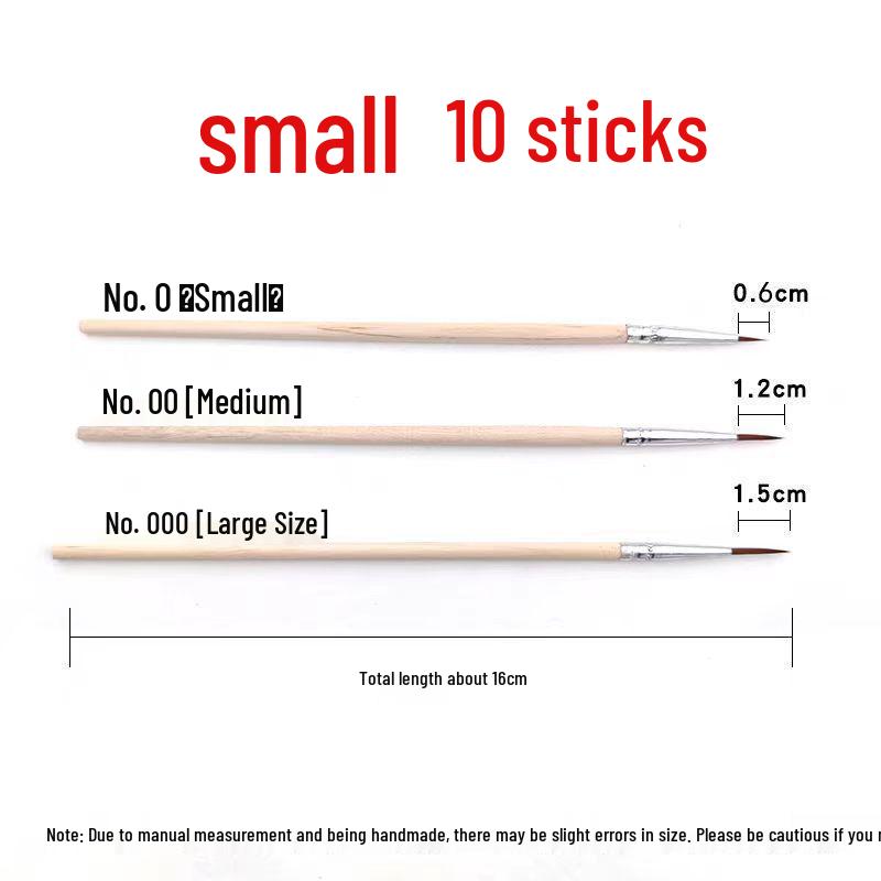 Wood-Handled Fine-Tip Nylon Liner Pen Set for Sketching, Painting, and Outlining