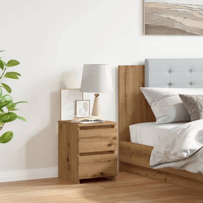 VidaXL Bedside Table Artisan Oak 30x30x40 Cm Engineered Wood, Bedside Cabinet, Side Cabinet, Nightstand, 855848