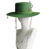 Chain Punk Straw Hat 2023 New Sun Hat Gold Chain Accessories Jazz Hip Hop Summer Hat Punk Style Beach Hat Church Hat