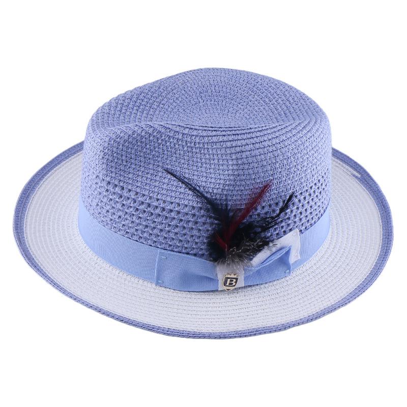 Spring And Summer Foldable Wish Splicing Men'S And Women'S Seaside Vacation Shade Jazz Hat Top Hat