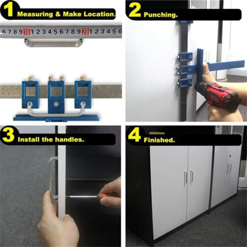 Punch Locator Drill Guide Kit Cabinet Hardware Locator Woodworking Tool Ruler Assistant Installation Tool