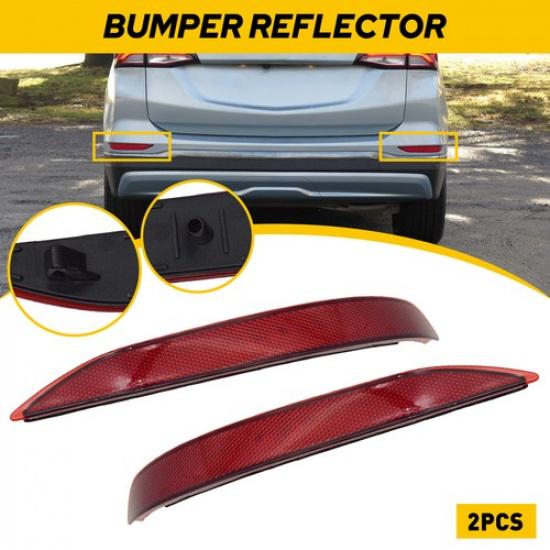 Pair For Chevrolet Equinox 2018 - Red Rear Lens Bumper Reflector Lights Trim