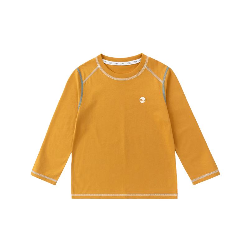Children's 100% Cotton Long-Sleeve Crew Neck Basic Tee