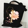 Print Canvas Bag Women's Shoulder Bag Fashion Floral Letter Ladies Hand Bags Alphabet Tote Bag