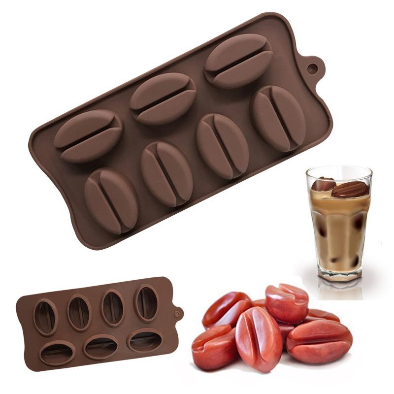 

7Holes Coffee Beans Lips Shape Silicone Mold Chocolate Candy Biscuit Dessert Baking Cake Decorating Tools DIY Ice Cube Soap