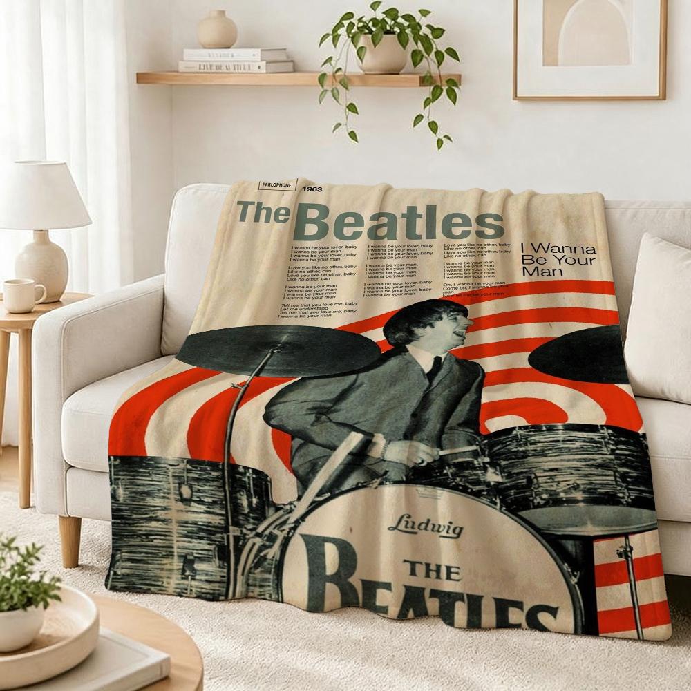 The Beatles Timeless Rock Legend Pattern Blanket Soft Warm Fleece Blanket For Office Sofa Party Decor Valentine'S Day Gift