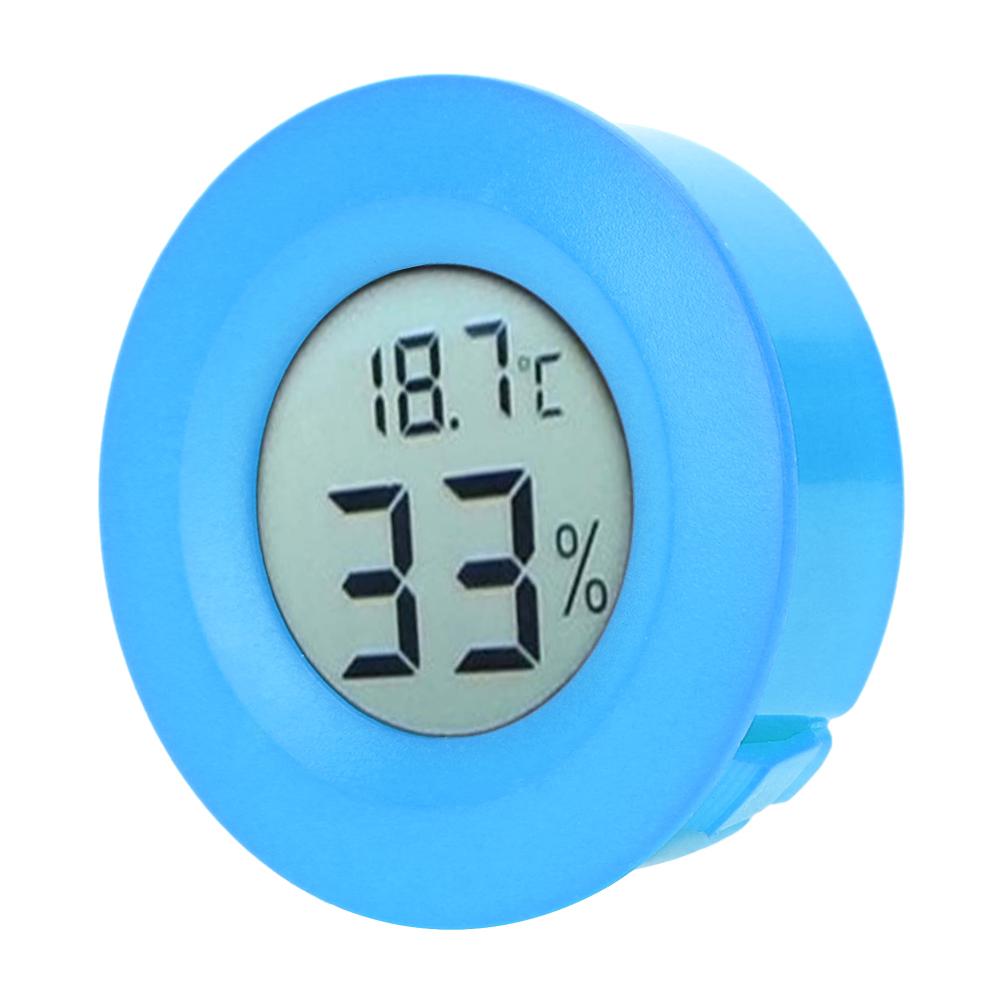 Mini Circular Embedded Digital LCD Thermometer Hygrometer Humidity Temperature Meter IndoorBlue