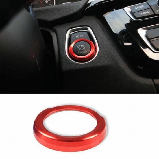 Car One-Click Startup Button Red Aluminum 2010-15 Ring Cover Trim For BMW X1 E84