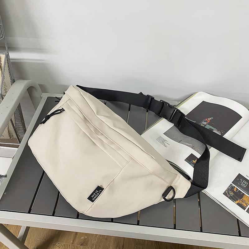 Large Capacity Unisex Crossbody & Waist Bag - Japanese Style, Solid Color, Trendy Hong Kong Street Design