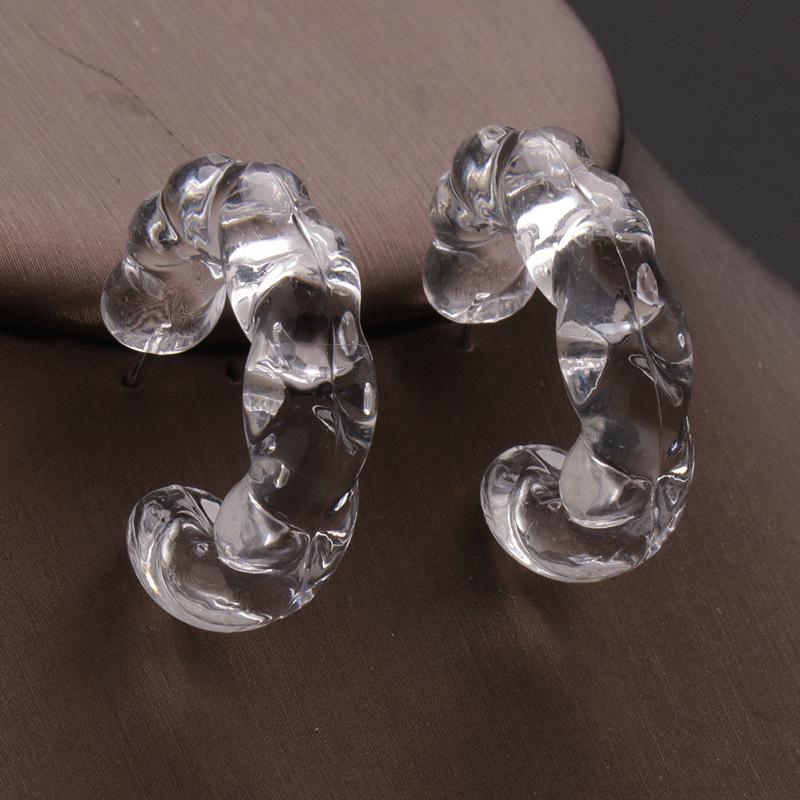 Transparente Acryl-Creolen im koreanischen Stil für Braut- und Alltagsmode