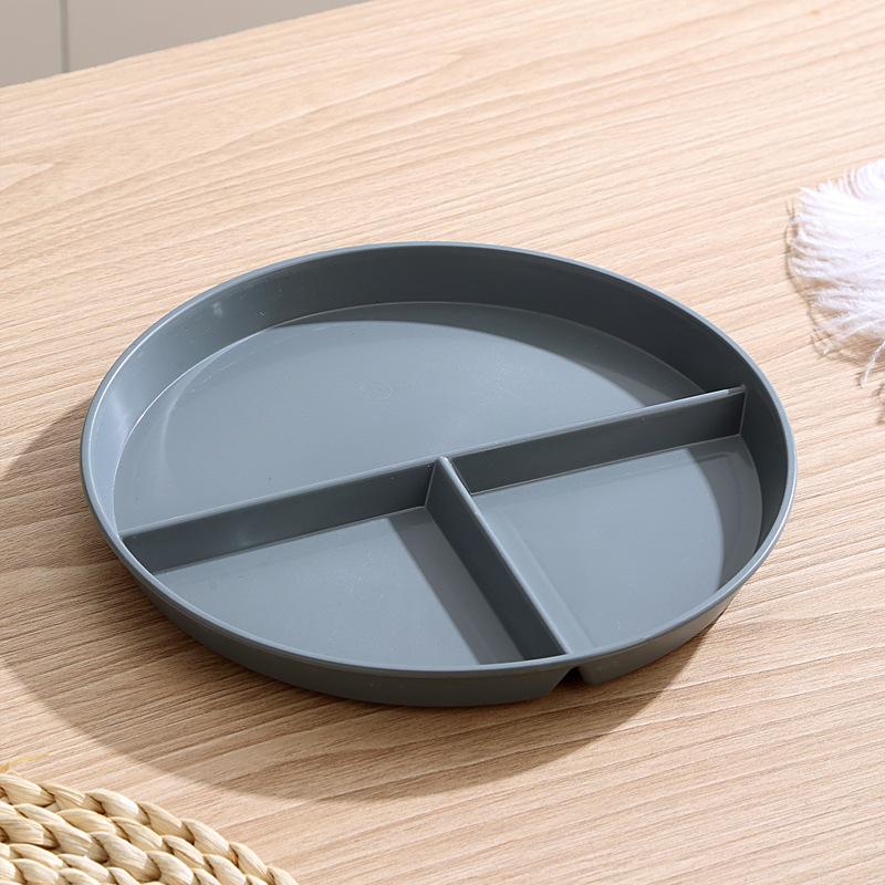 Divided Plates Dish In 3 Diet Reusable Round Dinner Fruit Breakfast Plates Kitchen Dinnerware Portion Plates for Adults