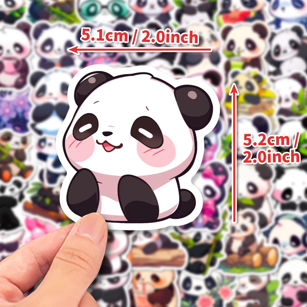 50 Cartoon Panda Stickers Creative Trend Doodle Cartoon Panda Stickers Children Cute Animals DIY Stickers