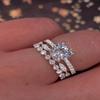 E-Commerce Fashion Princess Engagement Ring Electroplating Micro-Inlaid Zircon Ring Women'S Hand Jewelry