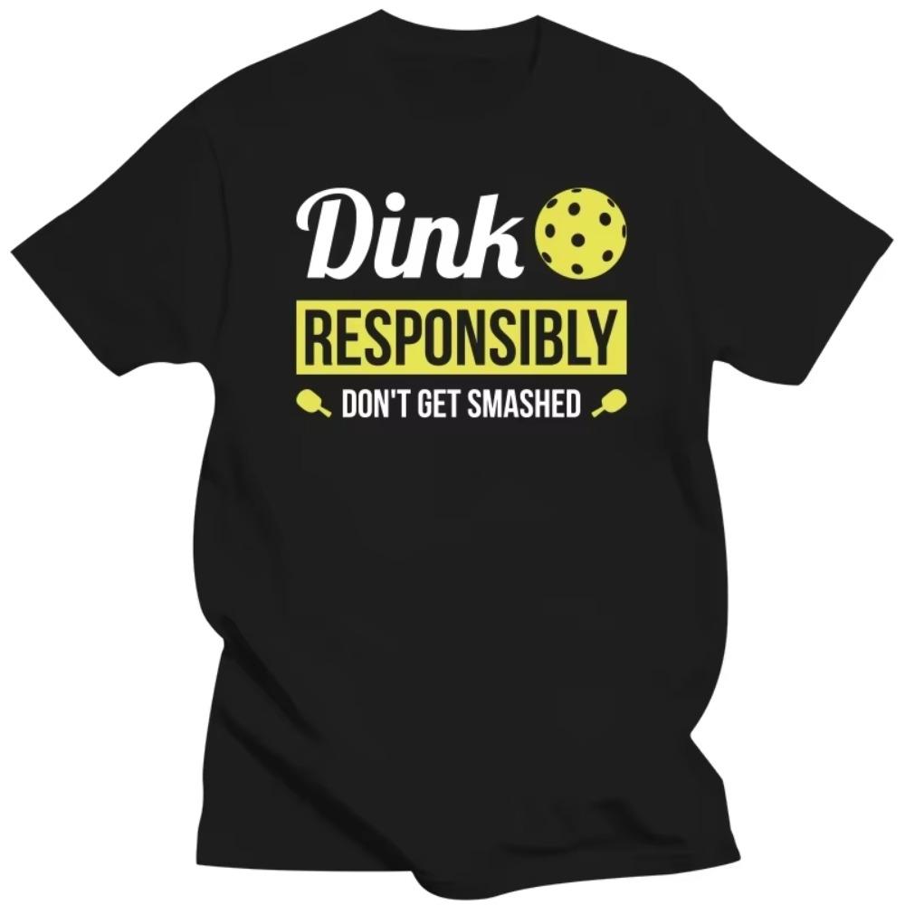 

Винтажные футболки Dink Responsibly Funny Pickleball для мужчин, хлопковые футболки с круглым вырезом, футболки с коротким рукавом, идея для подарка, одежда XXXXXL чёрный