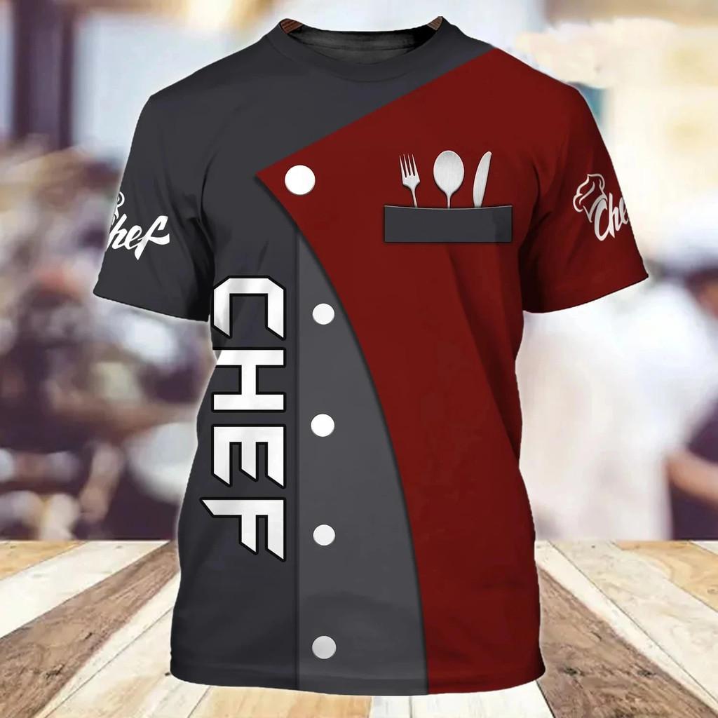 Men's Chef T-shirt Large Top Punk 3D Printed T-shirt