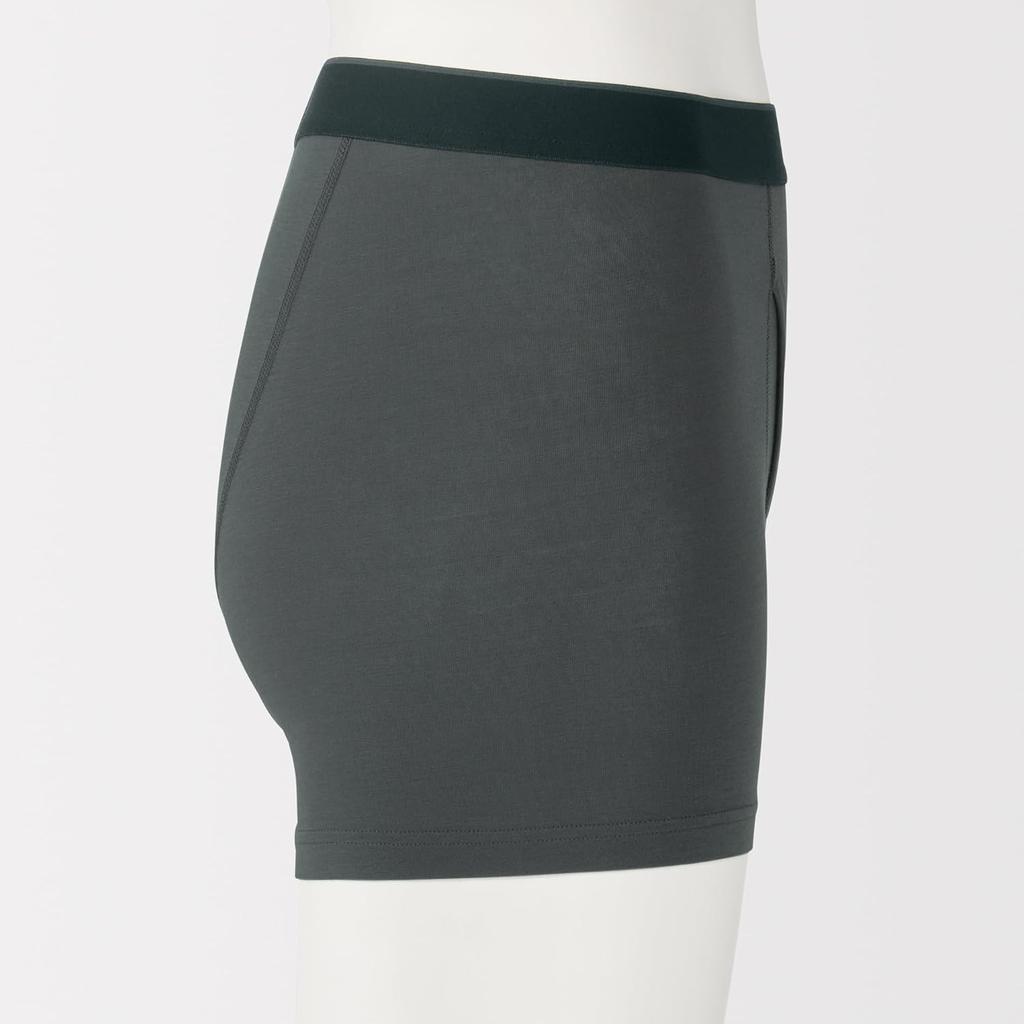 MUJI Smooth Boxer Dark Size XL Men's Open-Front Shorts, FAG38A5A, Gray,